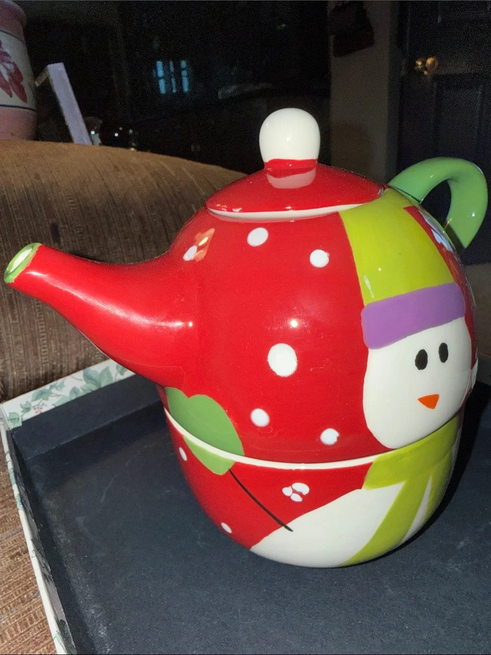 Pier 1 Imports Christmas Tea Pot & Mug “Tea for One”!!